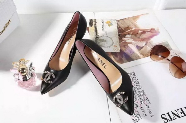 CHANEL Shallow mouth kitten heel Shoes Women--012